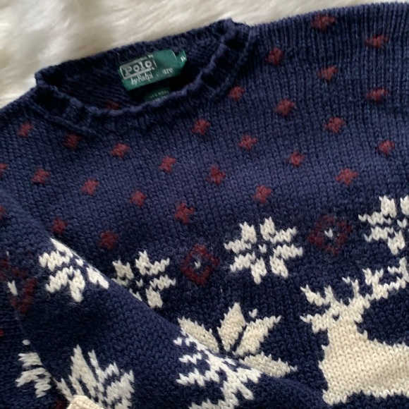 RALPH LAUREN RARE VINTAGE HAND KNIT CLASSIC PULLOVER SWEATER AUTHENTIC/COZY WOOL - Picture 5 of 14